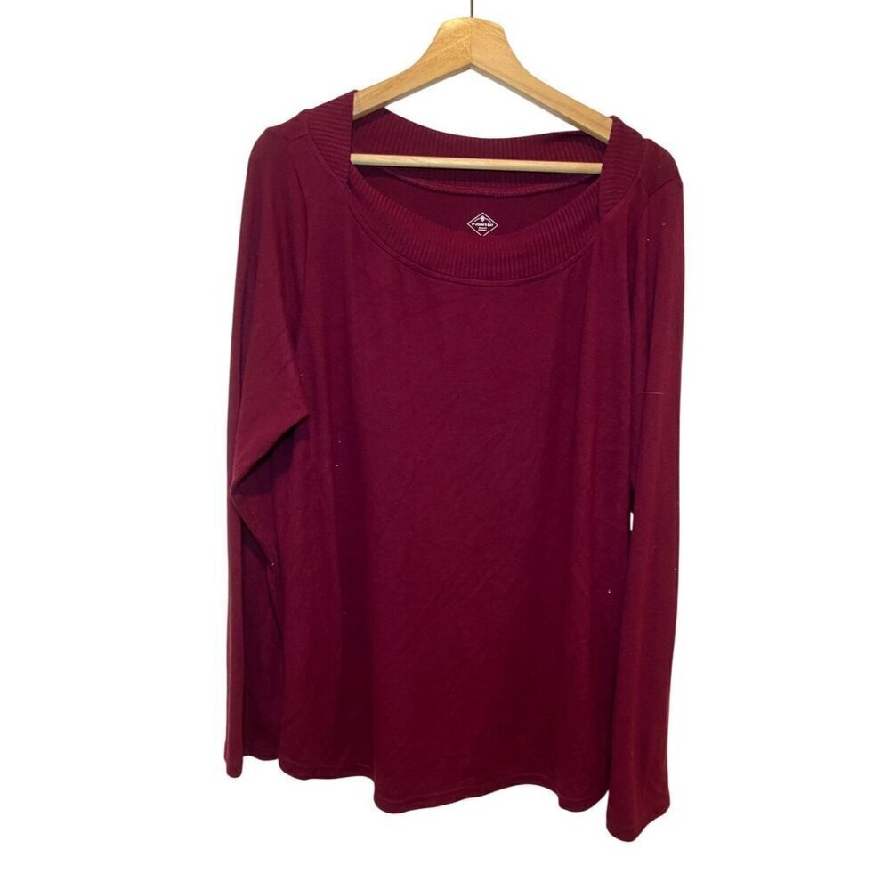 NWT St. Johns Bay Womens Red Long Sleeve Crewneck Sweater XL